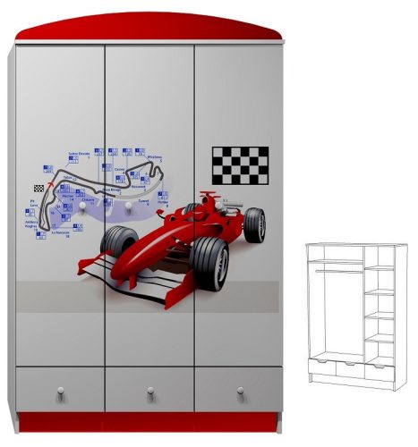Forma 1 UV grafikás N10 gardróbszekrény