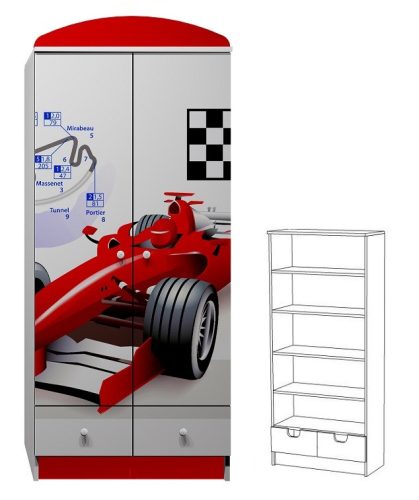 Forma 1 UV grafikás N25 gardróbszekrény
