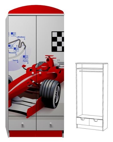 Forma 1 UV grafikás N9 gardróbszekrény
